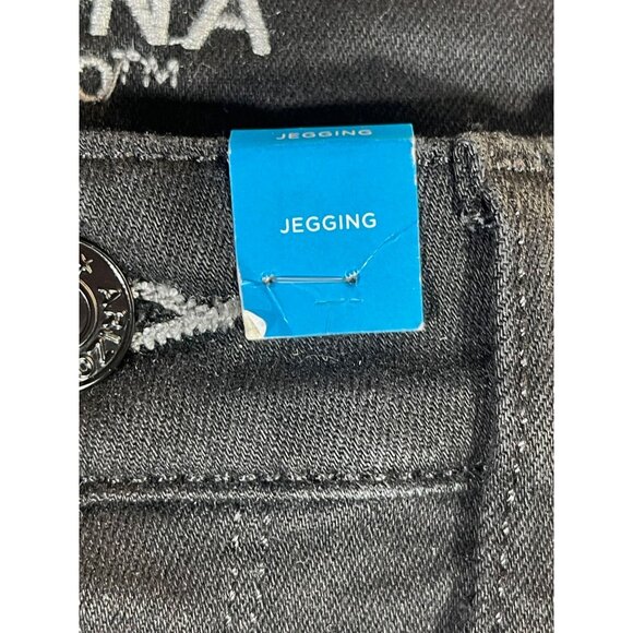 Arizona Jean Co. Black Distressed Hi-Rise Jegging Size 9 Short Cotton Polyester - Picture 9 of 13